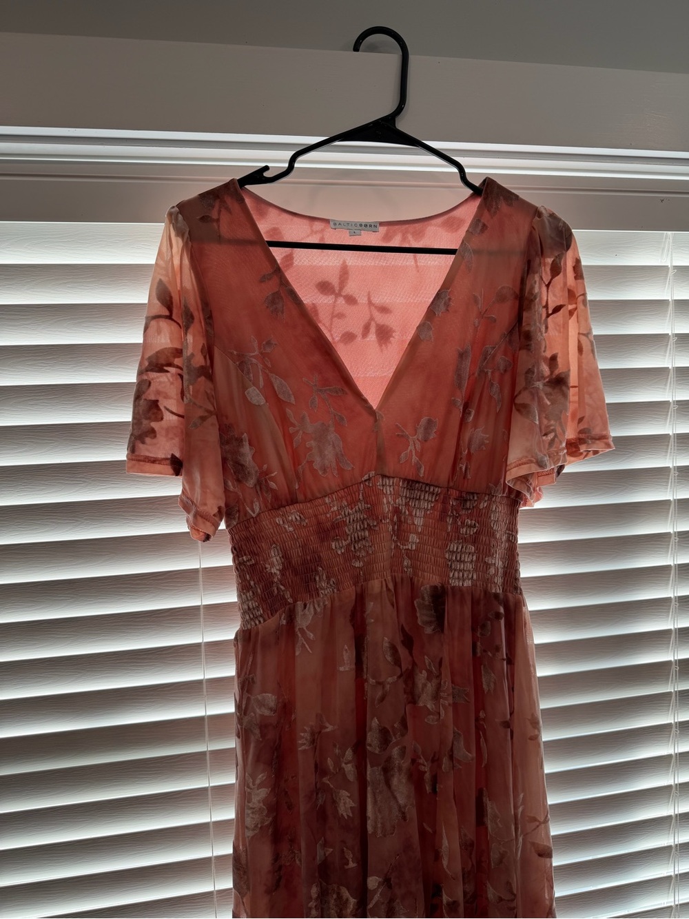 Floral Midi Dress in Dusty Rose